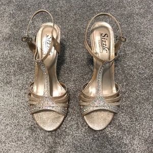 Gold and Silver Heels, Size 6.5